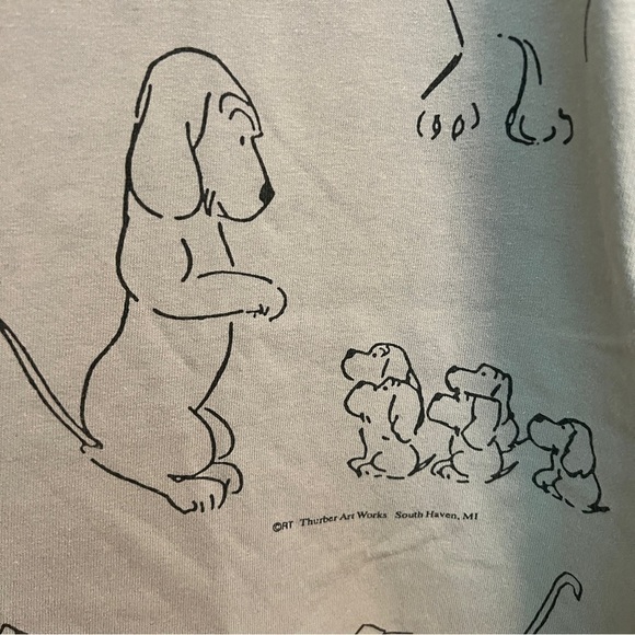 Vintage James  Thurber Art T Shirt Well Worn XL Unisex Collectible - Picture 4 of 8